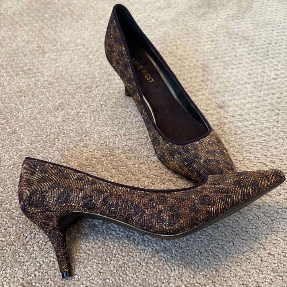 Nine West Leopard Kitten Heels Size 7